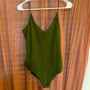 Army green bodysuit tank